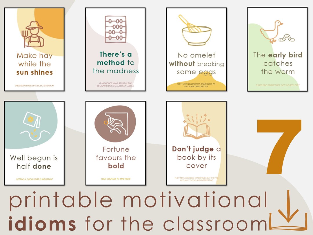 7 Printable Motivational Idioms For Kids Room Or Etsy 7 printable motivational idioms for kids room or etsy