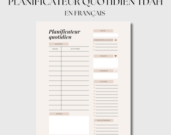 ADHD Daily Planner Printable, Hourly Planner, Organized Planner, Printable Planner, Downloadable Planner, ADHD Daily Planner
