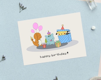 Minimalistic Pokemon Birthday Card | Digital Download Pokemon Birthday Card | Simple Pokemon Birthday Card | Pokemon Birthday Printable