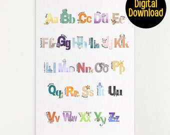 Pokemon Alphabet Poster Printable, Educational Pokemon PRINTABLE Wall Art for Nursery, School, Bedroom, Back to School, DIGITAL DOWNLOAD