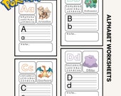 Preschool Pokemon Alphabet Worksheets, Pokemon Preschool Worksheets, Letter Sounds Printable Letter Worksheets Pokemon Homeschool Worksheets