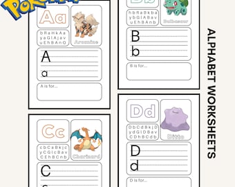 Pokemon Themed ABC Cards Printable | Pokemon Homeschool Printables  Preschool Nursery Alphabet | Pokemon Classroom Letter Abcs Flashcards - Etsy