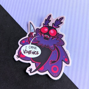 Adesivo in vinile "Piccolo omino falena arrabbiato".