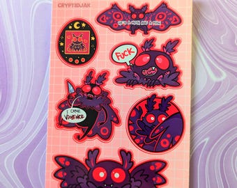 Mothman A6 Vinyl Sticker Sheet