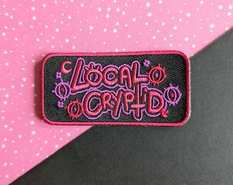 Local Cryptid Embroidered Iron On or Sew Fabric Patch