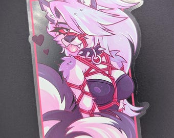 Loona Helluva Boss Pin Up Shibari Waifu Style Transparent Clear 10cm Vinyl Sticker