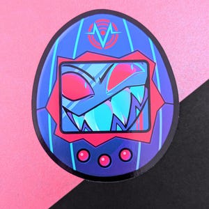 Hazbin Hotel Vox Virtual Pet Tamagotchi 8cm Vinyl Sticker