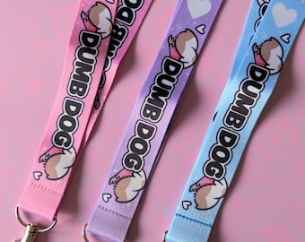 Dumb Dog Kemonomimi Fursona Pet Play Inspired 2.5cm Wide Fabric Lanyard