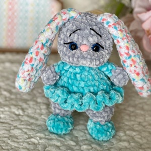Plush Chrochet Bunny | Bunny Toy | Stuffed Plush Animal | Amigurumi | Gift for Kids | Christmas Gift | Handmade Gift