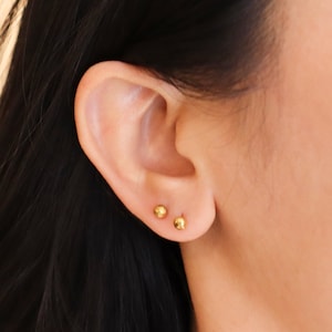 Titanium Ball Stud Earrings, Non Tarnish, Implant Grade Titanium Waterproof Earrings, Vintage Style Earrings, Minimalist