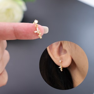 Titanium Butterfly Zircon Screw Back Stud Earrings, Non Tarnish, Implant Grade Titanium Waterproof, Vintage Style, Minimalist