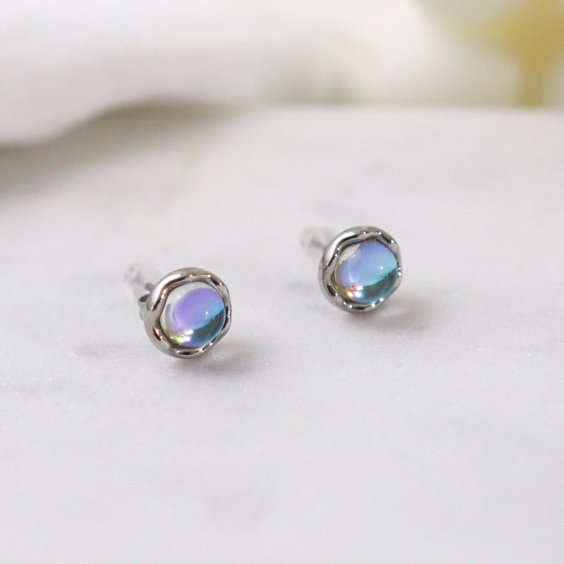 ◆VINTAGE HOLLYWOOD◆ 925 Silver Moon Boat Earrings VH2478E Silver Moon Earrings, 15/16