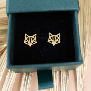 Titanium Fox Stud Earrings, Non Tarnish Earrings, Implant Grade Titanium Waterproof Earrings, Vintage Style Earrings, Minimal Earrings