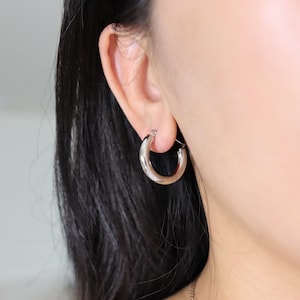 Titanium Simple Hoop Earrings, Non Tarnish Earrings, Implant Grade Titanium Waterproof Earrings, Vintage Style Earrings, Minimal