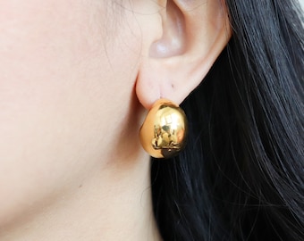 Titanium Chunky Earrings, Lightweight Vintage Style, Minimalist