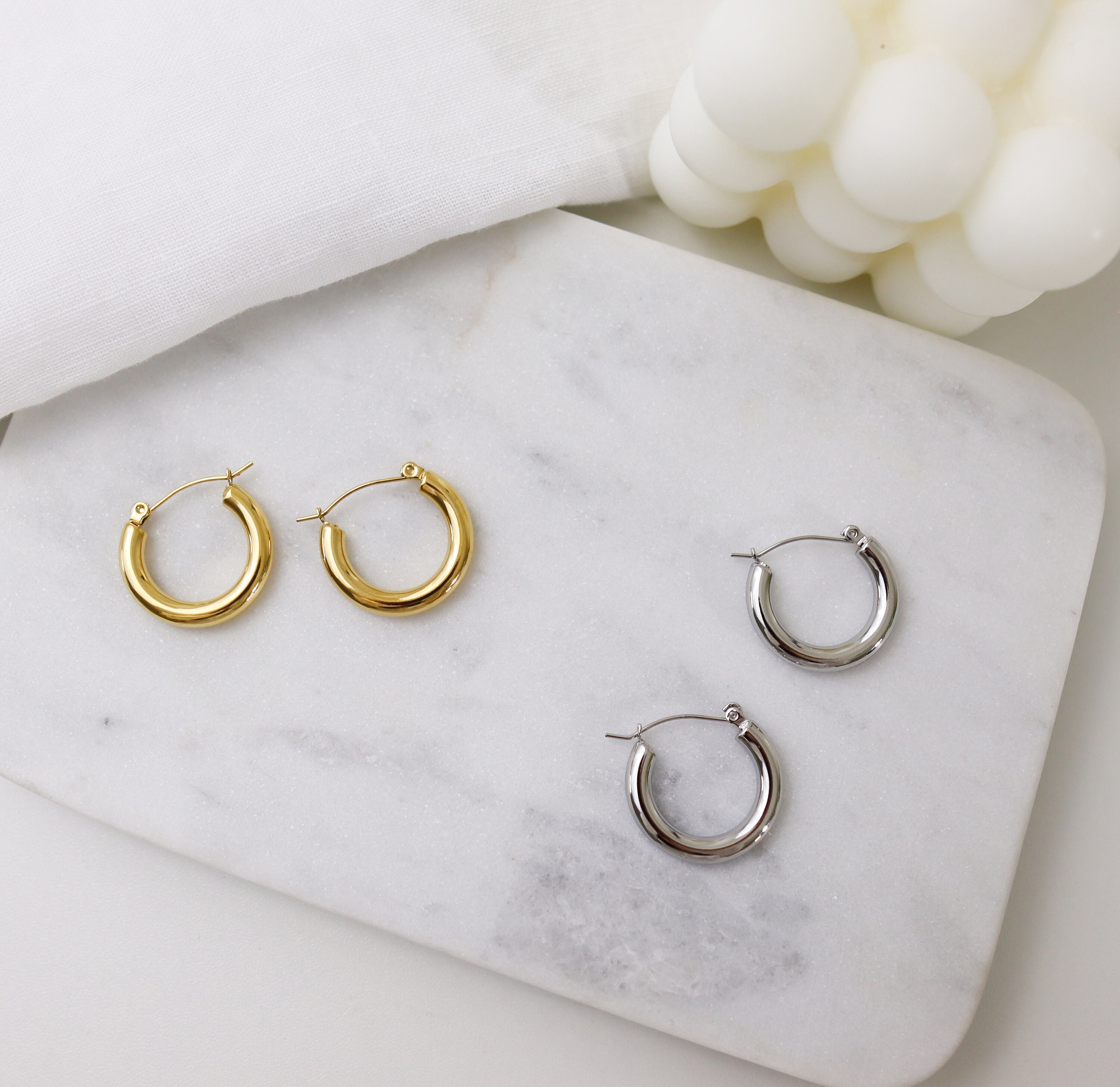 Orecchini Donna In Titanio Geometrici A Cerchio – Stile Semplice E Moderno, Regalo Per Laurea E Festa Della Mamma