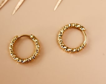 Titanium Carved Hoop Earrings, Non Tarnish Earrings, Implant Grade Titanium Waterproof Earrings, Vintage Style Earrings, Minimal
