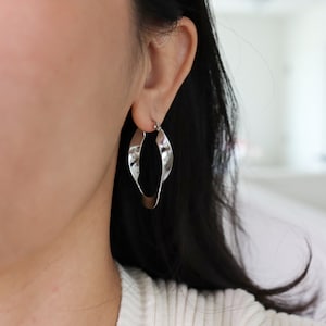 Titanium Twisted Hoop Earrings, 18K gold plated, Non Tarnish Earrings, Implant Grade, Waterproof, Vintage Style, Minimal Earrings