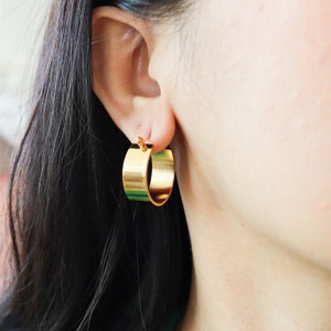 Titanium Bulky Round Hoop Earrings, Non Tarnish Earrings, Implant Grade, Waterproof, Vintage Style Earrings, Minimal Earrings