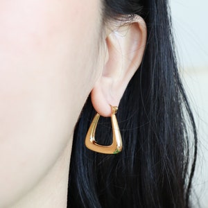 Titanium Geometric Hoop Earrings, Non Tarnish Earrings, Implant Grade, Waterproof, Vintage Style Earrings, Minimal Earrings