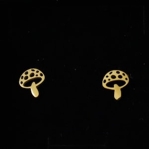 Titanium Mushroom Earrings, Non Tarnish Earrings, Implant Grade Titanium Waterproof Earrings, Vintage Style Earrings, Minimal Earrings