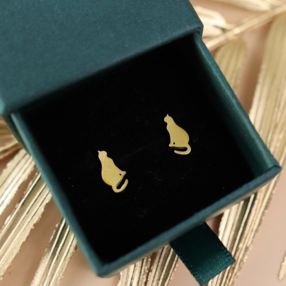 Titanium cat cheap earrings