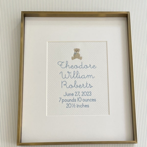 Needlepoint Birth Announcement Etsy