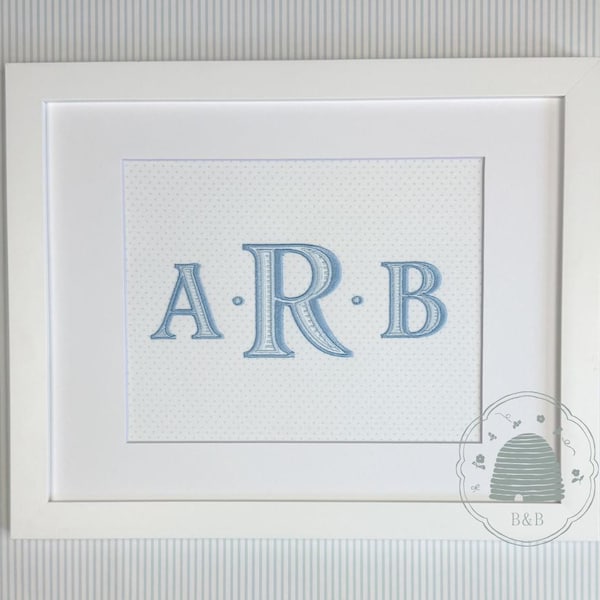 Custom Embroidered Monogram Wall Art