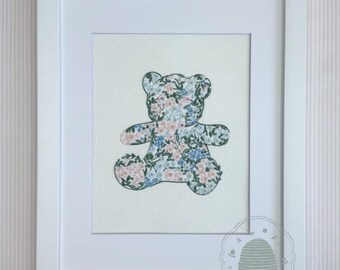 Embroidered Floral Teddy Bear