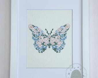 Embroidered Floral Butterfly
