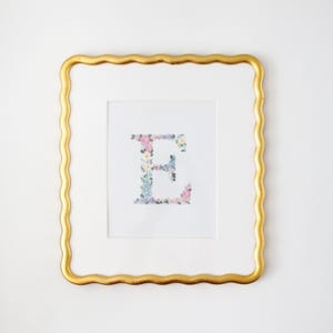 Custom Embroidered Initial – Floral Letter Wall Art, Personalized Nursery Decor, Multiple Sizes Available