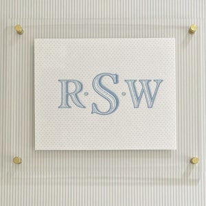 Custom Embroidered Monogram Wall Art