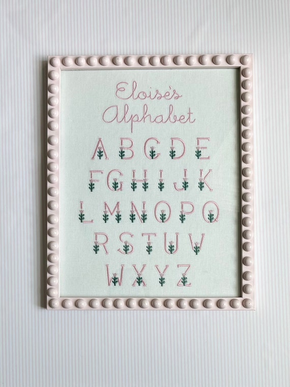 Custom Embroidered Flower Alphabet