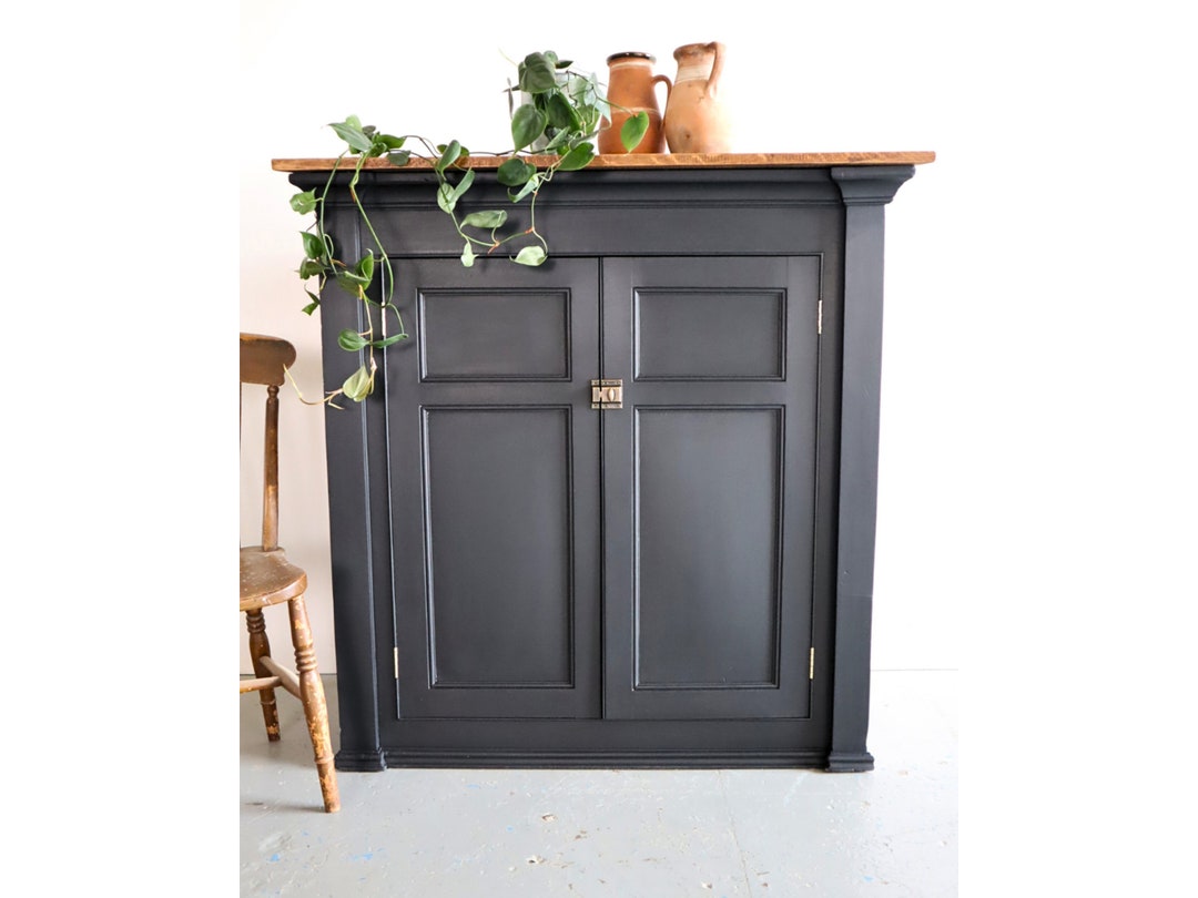 Victorian Freestanding Corner Cupboard Oak Top Etsy UK