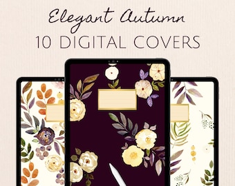Couvertures de cahier numérique floral d'automne : modèles d'agenda élégants (PDF)