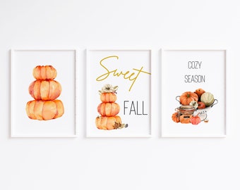Hello Fall Printable Sign, Cozy Fall Decor, Fall Printable, Fall Farmhouse, Autumn Print, Thanksgiving Decor  4 PRINTABLE Digital PDF File