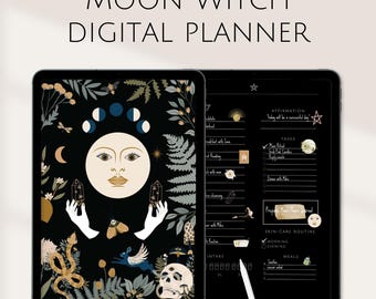 Witchy Digital Planner for GoodNotes: Moon Journal, Tarot, Grimoire (PDF Download)