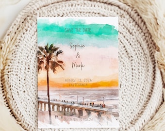 Watercolor Venue Save the Date: Digital Wedding Invitation