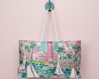 Borsa tote St. Simon Weekender / Perfetta per la tua prossima avventura / Borsa da spiaggia / Borsa da lavoro / Bagaglio / Viaggio / Borsa da barca / Borsa tote tropicale