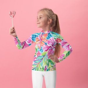 Waikiki Family Rash Guard Shirt, Tropical Swim Shirt, Matching Sun Shirt, Kids Rash Guard, Womens rash guard, UPF50+ Sun Protection