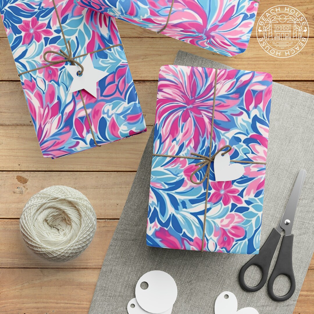 Destin Wrapping Paper: Tropical Gift Wrap, Preppy Wrapping Paper ...