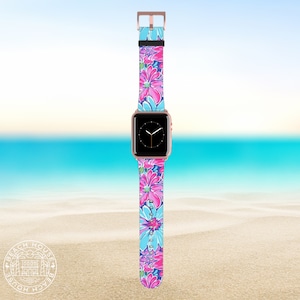 Bimini Watch Band | Vibrant & Tropical Band | Vegan Faux Leather | 38-41mm S/M 42-45mm M/L | Series 1, 2, 3, 4, 5, 6, 7, 8, 9, Ultra, SE