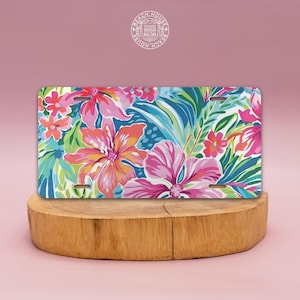 Personalized Metal Vanity Plate, Tropical License Plate, Custom Vanity Plate, Cute Car Accessory, Car Gift, Floral Car Plate, Frame Set 1