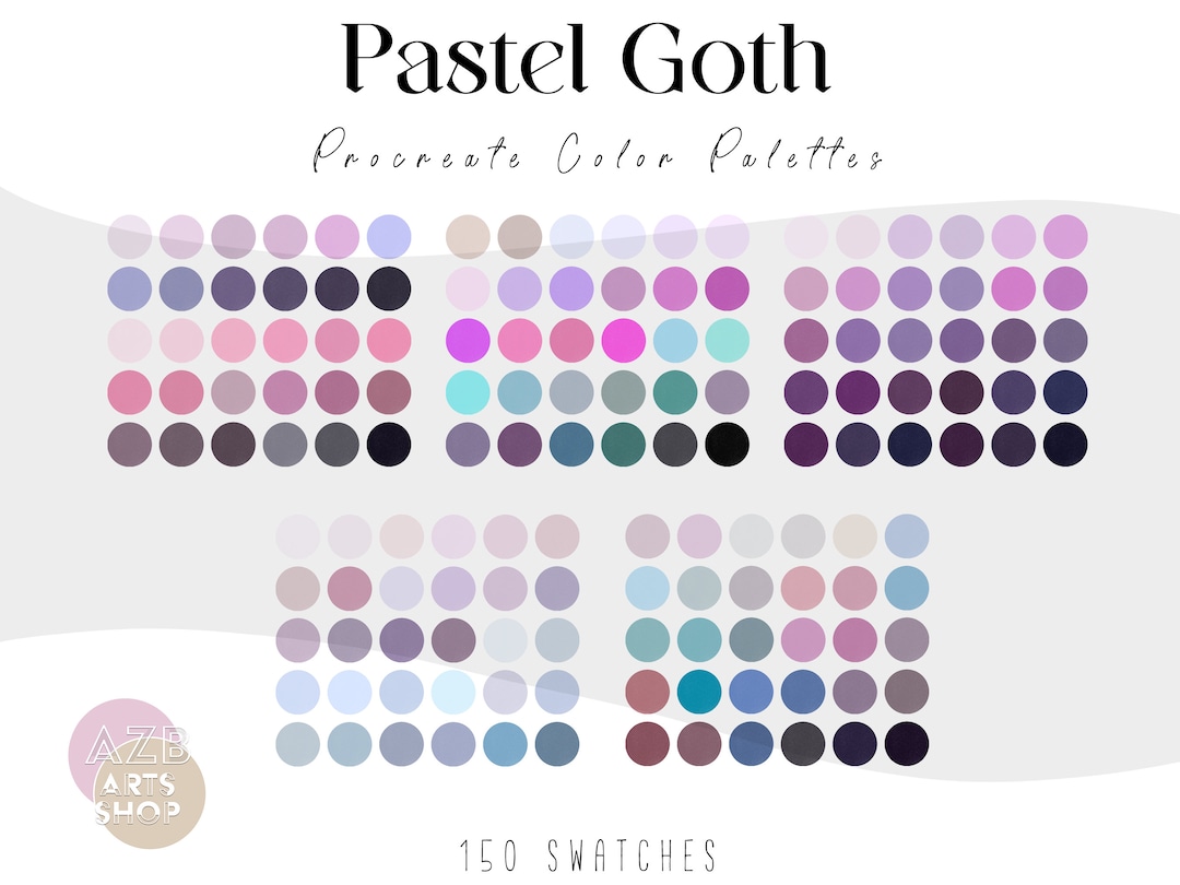 Pastel Goth Procreate Color Palette Bundle Color Palette for Procreate