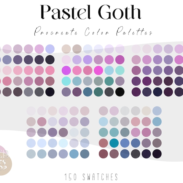 Pastel Goth Procreate Color Palette Bundle | Color Palette for Procreate | Procreate Swatches | iPad Art | iPad Procreate | Digital Download