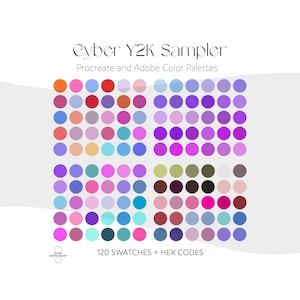 Cyber Y2K Aesthetic Mini Palette Sampler – 4 Digitale Farbpaletten für Procreate + Adobe | Testen Sie vor dem Kauf | ASE-Dateien | Hex-Codes