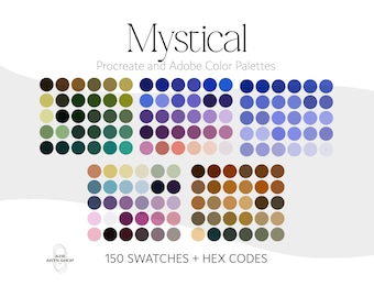 Mystical Witchy Procreate Adobe-kleurenpaletbundel, voortplantingsstalen, kleurenpaletten, ASE-bestanden, hexadecimale codes, digitale download voor kunstenaars