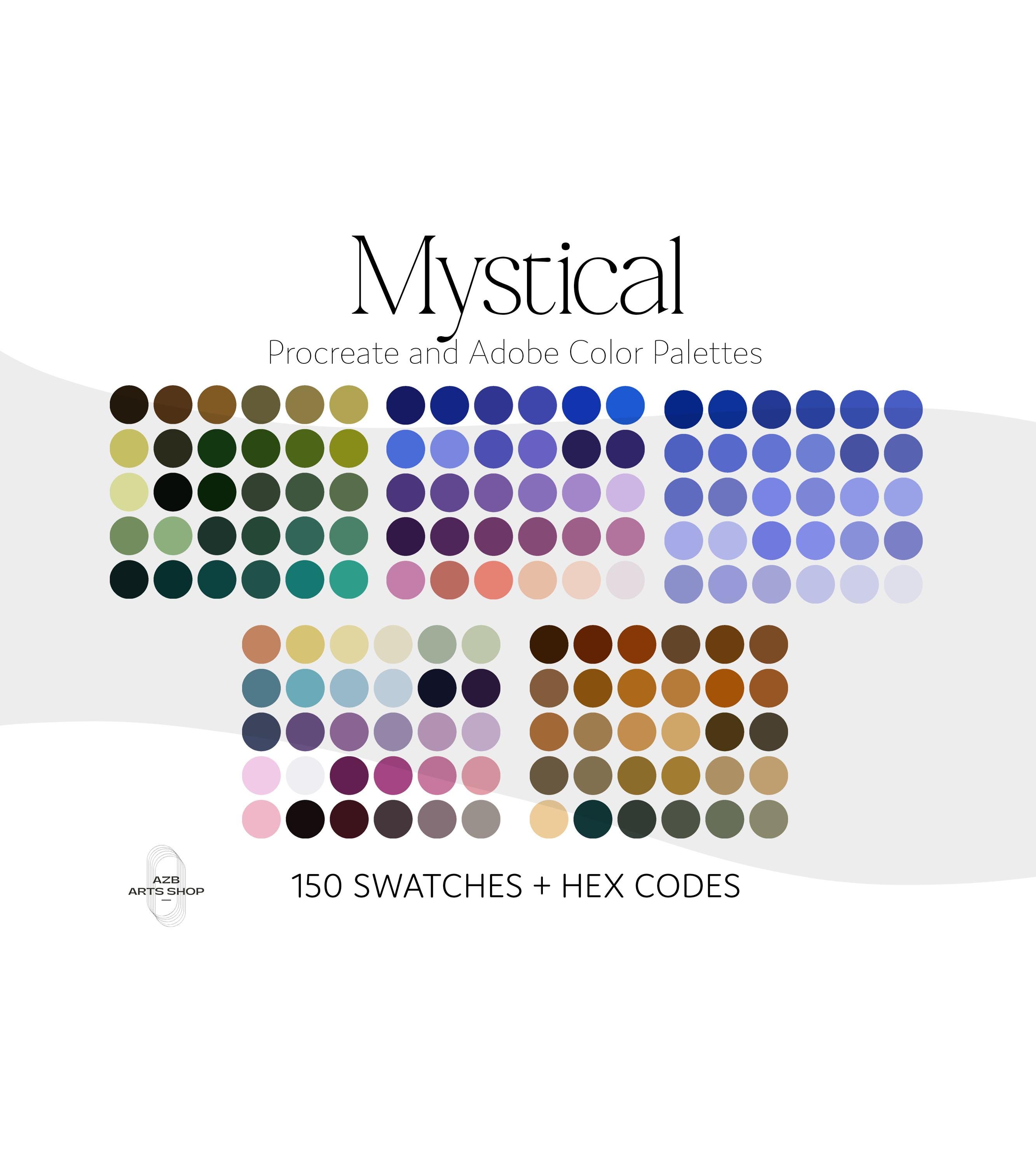 Mistical Color Code Mystical Witchy Procreate Adobe Color Palette Bundle, Procreate ...