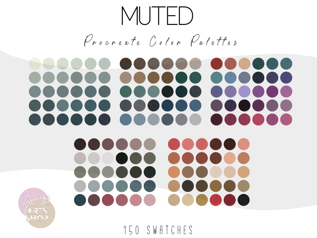 Muted Soft Procreate Color Palette Bundle | Color Palette for Procreate | Procreate Swatches ...