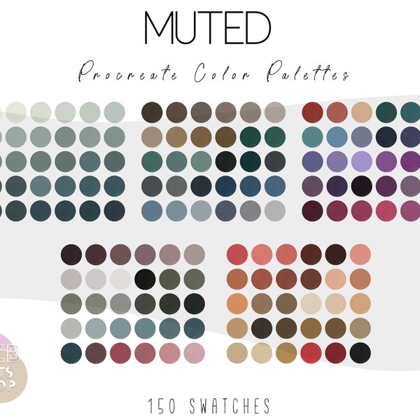 Muted Soft Procreate Color Palette Bundle | Color Palette for Procreate | Procreate Swatches | iPad Art | iPad Procreate | Digital Download